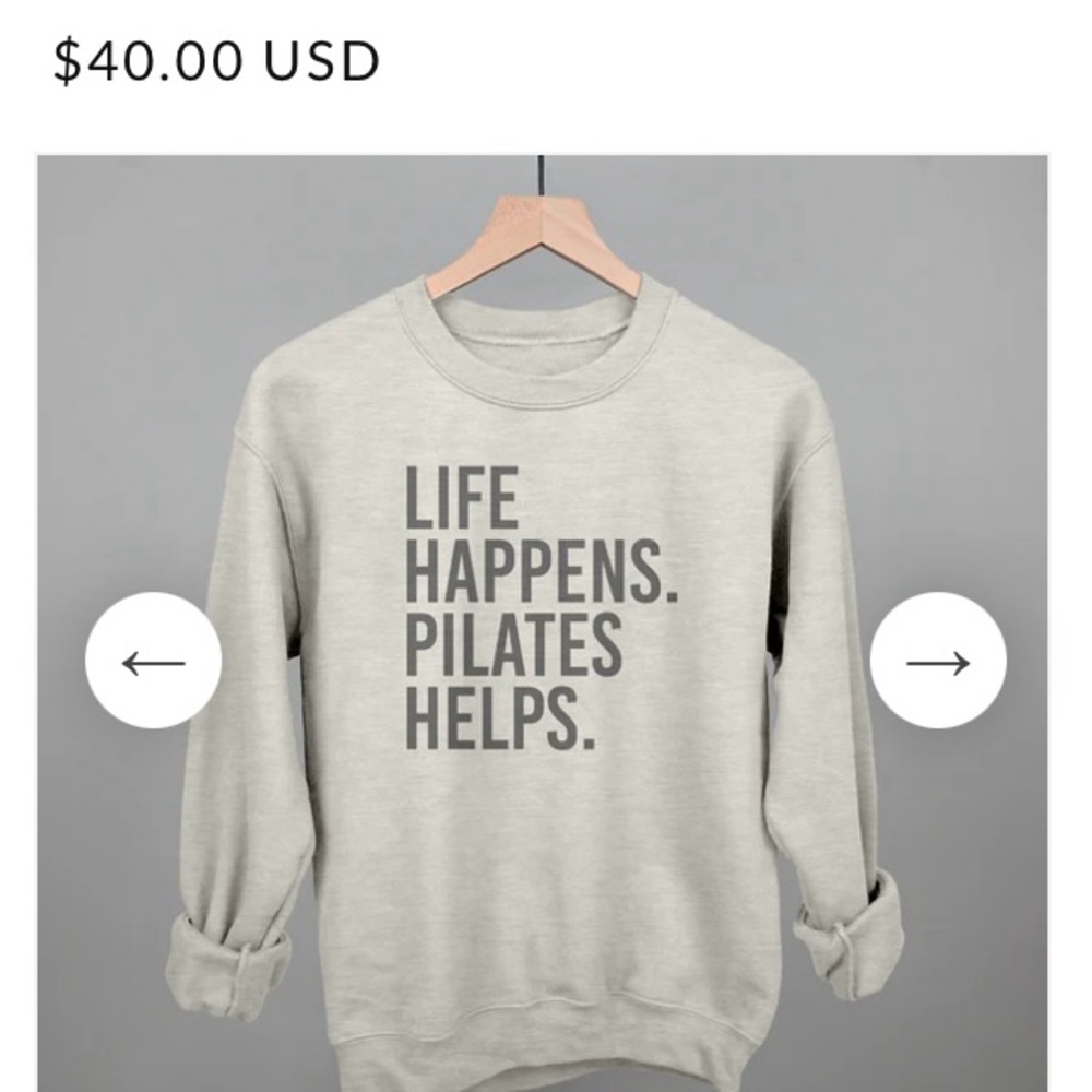 New Pilates sweatshirt Sz M Oatmeal
